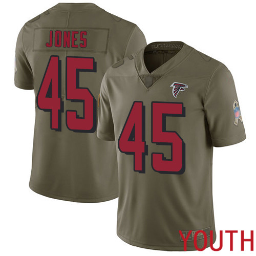 Atlanta Falcons Limited Olive Youth Deion Jones Jersey NFL Football #45 2017 Salute to Service